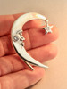 Crescent Moon Ear Wrap with 2 Cz's - Silver