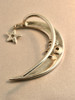 Crescent Moon Ear Wrap with 2 Cz's - Silver