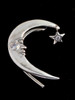 Crescent Moon Ear Wrap with 2 Cz's - Silver
