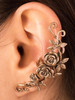 Rose Tendril Ear Cuff - Bronze