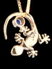 Gecko Charm with Moonstone  - 14k Gold