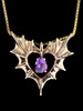 14k Gold Phantom Heart Pendant with Gemstone (Amethyst)