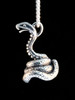 Coiled Cobra Charm -Silver