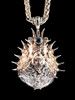 Adriatic Spider Crab Carapace Amulet with Blue Topaz -Silver