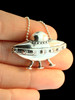 Flying Saucer Charm -Silver