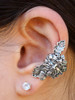 Green Man Ear Cuff in Silver