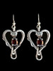 Viper Valentine Earrings with Gemstones - Silver