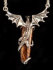 Crystal Icicle Dragon Pendant in Silver