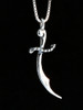 Scimitar Sword Charm - Silver