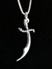 Scimitar Sword Charm - Silver