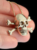 Large Skull and Crossbones Pendant in Gold