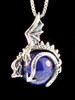 Dragon Orb Pendant with Lapis in Silver