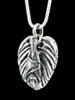 Monstera Leaf with Jungle Jewel Bat Charm in Silver