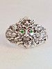 Green Man Ring with Tsavorite Eyes in Silver