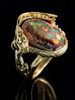 Curled Sentry Dragon Ring with Mexican Matrix Opal