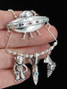 Sterling Silver Flying Saucer U.F.O. Charm Collection with Gemstones