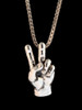 Peace Hand Sign Charm - Silver