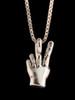Peace Hand Sign Charm - Silver