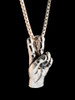 Peace Hand Sign Charm - Silver