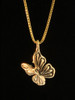 Butterfly Charm Necklace - 14 Gold