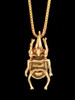 Rhinoceros Beetle Charm - 14k Gold
