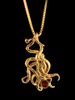 Octopus Charm with Mexican Fire Opal - 14k Gold