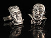 Frankenstein and Dracula Cufflinks - Silver