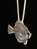 Flat Fish Halibut Pendant - Silver