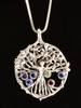 Circle of Life Tree Pendant with Gemstones - Silver