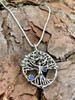 Circle of Life Tree Pendant with Gemstones - Silver