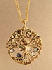 Circle of Life Tree Pendant with Gemstones - 14k Gold 