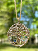 Circle of Life Tree Pendant with Gemstones - 14k Gold
