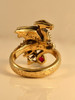 Flat Dragon Ring with 3.5mm Ruby - 14k Gold