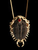 Colossal Spiked Trilobite with Fire Opal - 14k Gold