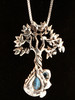 Primeval Forest Tree Pendant #25 with Laborite and Blue Topaz - Silver