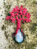 Original Wax Carving of Primeval Forest Tree Pendant #23 with Moonstone and Pink Tourmaline - Silver