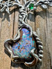Primeval Forest Tree Pendant #21 Australian Boulder Opal - Silver