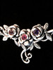 Rose Tendril Pendant with Gemstones - Silver