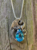 Avalon Dragon with 12mm x 17mm Blue topaz Gem - Silver