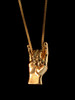 Rock on Hand Charm - 14k Gold
