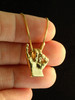  Rock on Hand Charm - 14k Gold