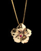  Hibiscus Charm with Ruby - 14k Gold