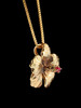 Hibiscus Charm with Ruby - 14k Gold