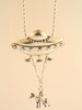 Flying Saucer U.F.O. Pendant with Abducted Cow - Silver