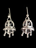 Peace Alien Flying Saucer Earrings - Silver