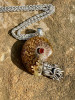 Option A - Fossilized Ammonite Nautilus Necklace - with Gemstone - Silver