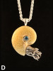 Option D - Fossilized Ammonite Nautilus Necklace - with Gemstone - Silver