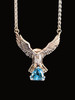 Owl Neckpiece with 14mm Blue Topaz Trillion - Silver