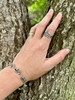Rose Link Bracelet with Garnets - Silver