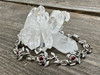 Rose Link Bracelet with Garnets - Silver